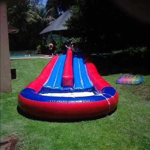 Double waterslide inflatable castle